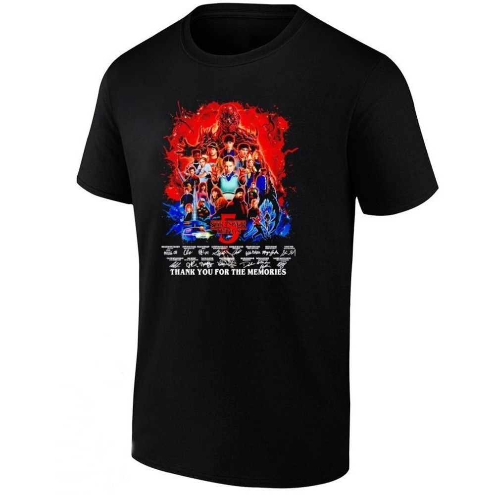 Threadfast Stranger Things 5 Thanks For the Memories T-Shirt - Black - 3XL